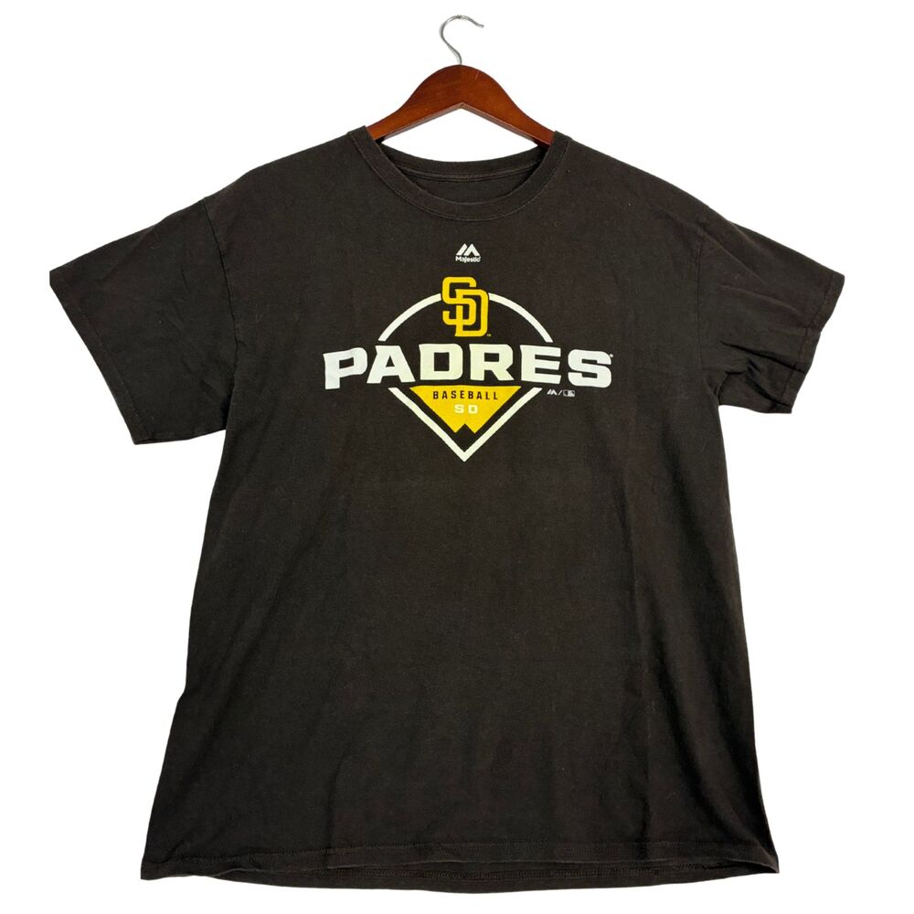 San Diego Padres Majestic Mens Large Black MLB Baseball Graphic T Shirt